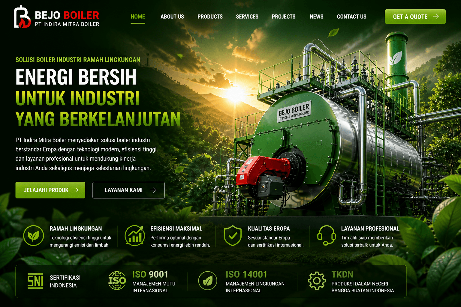 BEJO FIRE TUBE STEAM BOILER PT INDIRA
