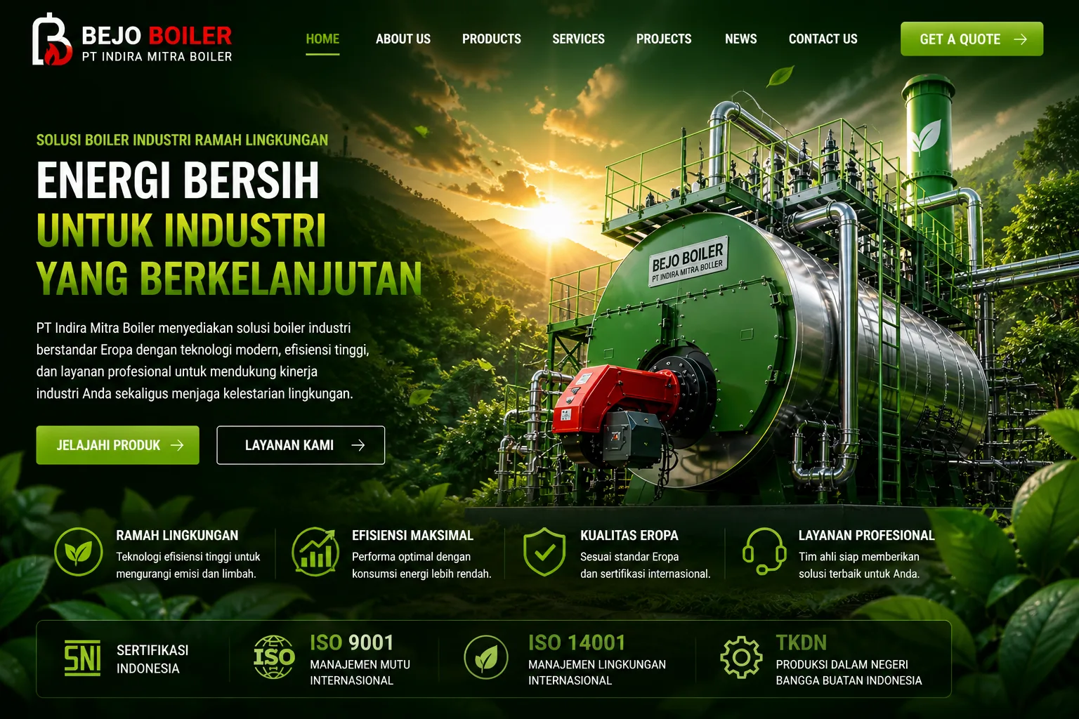 BEJO FIRE TUBE STEAM BOILER PT INDIRA