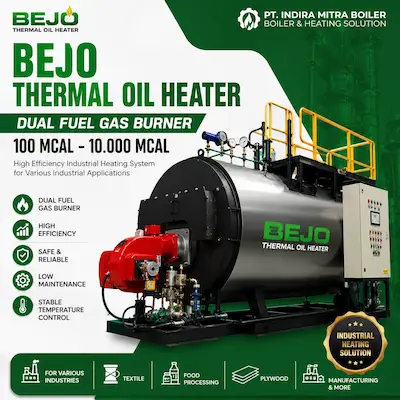 THERMAL OIL HEATER DUAL FUEL BEJO BURNER