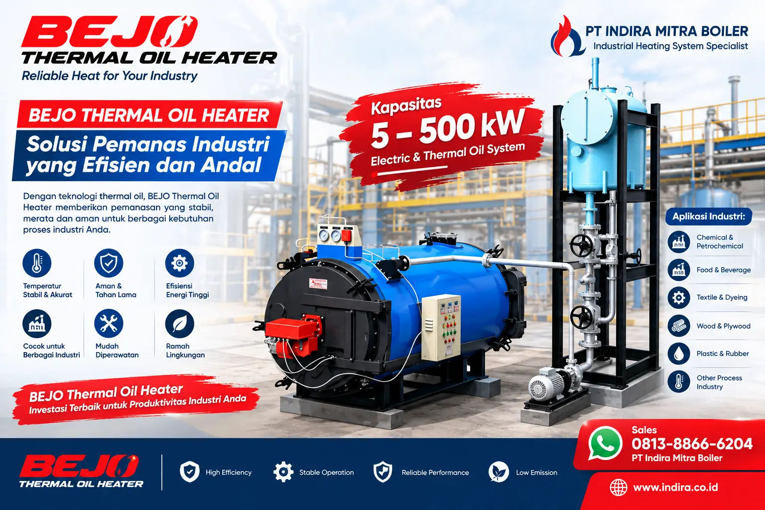 BEJO Thermal Oil Heater – Industrial Heating System | PT Indira Mitra Boiler